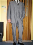 fotka Pánský oblek s vestičkou - šedý